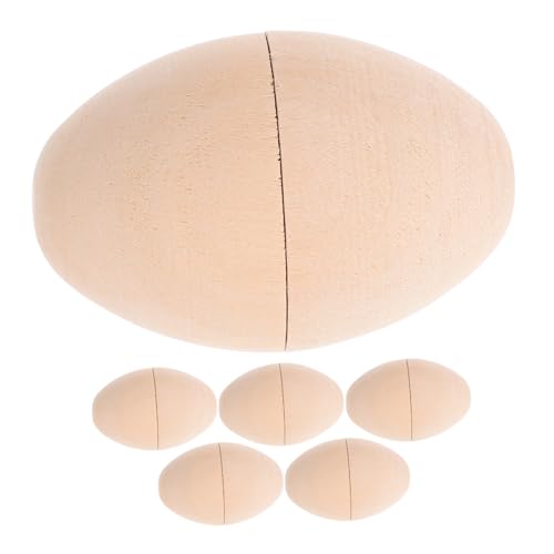 CHILDWEET Natürliche Holz Unvollendete Hohle Eier Ostern Set Ostern Handwerk Dekorationen Bulk CHILDWEET Natürliche Holz Unvollendete Hohle Eier Ostern Set Ostern Handwerk Dekorationen Bulk von CHILDWEET
