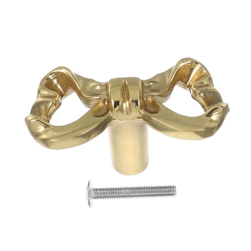 CHILDWEET Vintage Schrankknopf aus Messing mit Kreativem Schleifen Design Einzigartiger Möbelgriff für Kommoden und Schranktüren Dekorative Möbelhardware für Wohndesign von CHILDWEET