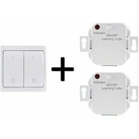 Chilitec - Funkschalter Set Funksender Wandschalter 2x Funk-Empfänger Pilota Casa IP20 mit Funk-Wandschalter 2-Kanal 230V led bis 300 Watt Bis 70m von CHILITEC