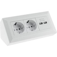 Steckdosenblock Ecksteckdose 2-Fach, Schutzkontakt, 2X usb-a 3,1A von CHILITEC