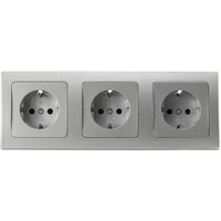 Chilitec - delphi Starter 3 Steckdosen + 3-fach Rahmen, silber, 250V, 16A von CHILITEC