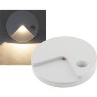 Chilitec - LED Nachtlicht mit Bewegungsmelder Akku Dämmerungssensor Flach 80x14mm Runde auflabdbare Akku-Leuchte mit 90° Sensor I Weiß von CHILITEC