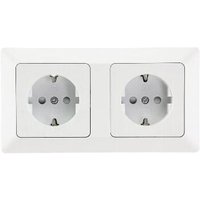 Chilitec - Milos Steckdose Unterputz 2-fach Rahmen Doppel-Steckdose 250V von CHILITEC