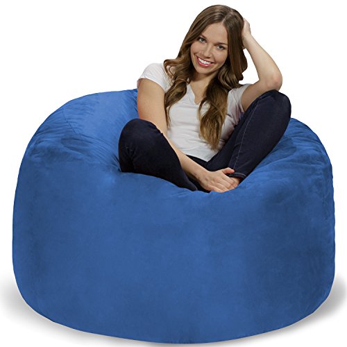 Chill Sack Bohnenbeutelstuhl: Riesige 4' Memory Schaum Möbel Bean Bag - großes Sofa mit weicher Microfaser - Königsblau von Chill Sack
