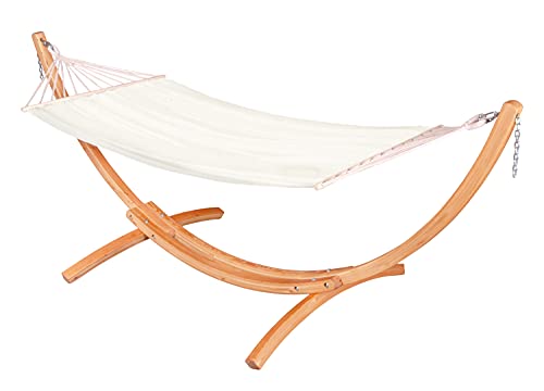 CHILLOUNGE Beach Hängematte für den Außenbereich, mit Ständer, wetterfeste Hängematte und Bogenhalterung aus zertifiziertem Holz, langlebig von CHILLOUNGE