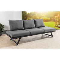 Alu-Loungebank Arruzo Multifunktionsbank mit verstellbarem Kopfteil - ca. 200 x 69 x H 31-71 cm von CHILLROI