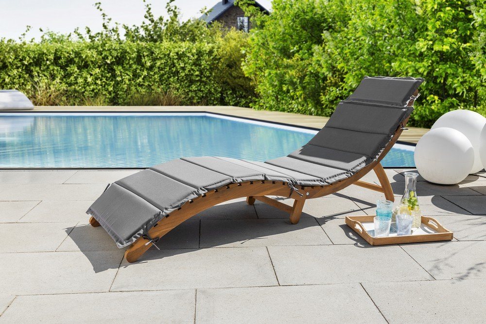 CHILLROI Gartenliege Sonnenliege Holzliege Faltbare Gartenliege Akazienholz, 1 Stück, 2-tlg., mit Wende-Polsterauflage CHILLROI Gartenliege Sonnenliege Holzliege Faltbare Gartenliege Akazienholz, 1 Stück, 2-tlg., mit Wende-Polsterauflage von CHILLROI