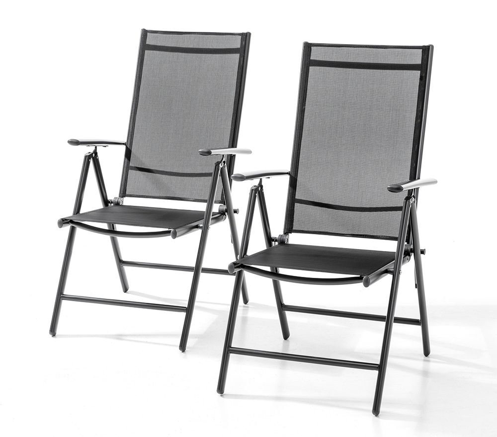 CHILLROI Hochlehner Aluminium Klappsessel Gartenstuhl Campingstuhl (2er Set), mit 7-fach verstellbarer Rückenlehne von CHILLROI