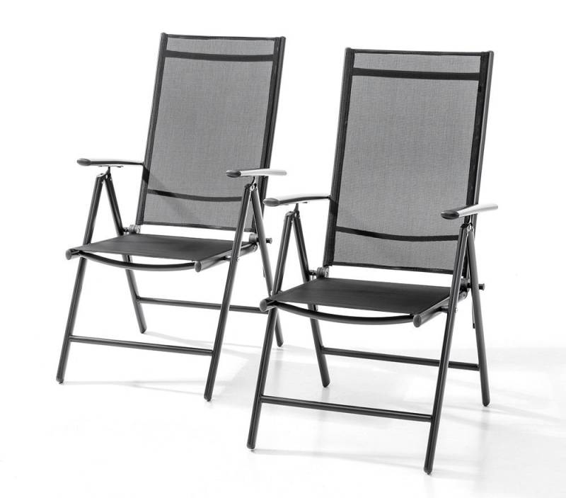 CHILLROI Hochlehner Aluminium Klappsessel Gartenstuhl Campingstuhl (2er Set), mit 7-fach verstellbarer Rückenlehne von CHILLROI