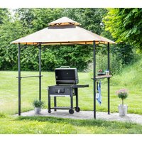 Grillpavillon mit Flammhemmendem Doppeldach 240 x 150 x 265 cm von CHILLROI
