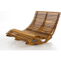 Ergonomische Doppelschwungliege XXL aus Akazienholz, ca. 150 x 120 x 66/95 cm von CHILLROI