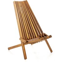 Holzliegestuhl klappbar aus Akazie, ca. 56 x 74 x 85 cm von CHILLROI