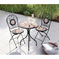 Sitzgruppe Mosaik 3 tlg mit Tisch Ø 60 cm & 2 Stühlen ASTRAL mehrfarbig von CHILLROI