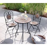 Sitzgruppe Mosaik 3 tlg mit Tisch Ø 60 cm & 2 Stühlen ROSALIA mehrfarbig Sitzgruppe Mosaik 3 tlg mit Tisch Ø 60 cm & 2 Stühlen ROSALIA mehrfarbig von CHILLROI