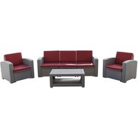 Chillvert - Gartenset Treviso Harz 1 Sofa+ 2 Sesseln + 1 Tisch Hellgrau von CHILLVERT