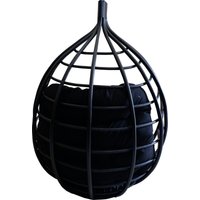 Hängesessel aus Naturrattan Chillvert Parma 90x67x122 cm mit Kissen Schwarz von CHILLVERT