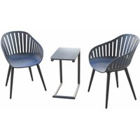 Chillvert - Garten-Set Lacio Aluminium und Harz 2 Stühle + 1 Tisch Schwarz von CHILLVERT