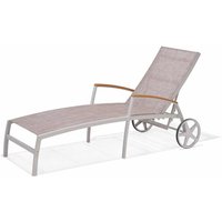 Gartenliege Multipositionen Chillvert Imperia Holz und Aluminium 180,40x77,60x102,90 cm Beige von CHILLVERT