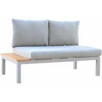 Chillvert - Gartensofa 2 Sitzplätze Bérgamo Aluminium 138,2x76,6x73 cm Grau mit Integriertem Tisch und Kissen von CHILLVERT