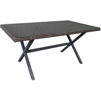 Chillvert - Gartentisch Varenna Stahl und Synthetisches Rattan 160x90x73 cm Grau mit Glas von CHILLVERT