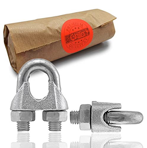 CHILO® Drahtseilklemmen – super stark, rostfrei – Bügelklemmen für Drahtseil verzinkt [3mm 5mm] Drahtklemme Seilklemme 5-er und 10-er Pack (5, 8mm) von CHILO
