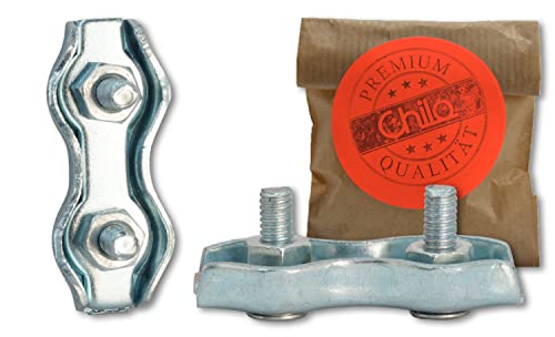 Drahtseilklemmen Duplex - stark - Seilklemmen [viele Größen] Befestigung für Drahtseile Klemmen für Drahtseile (10 Stück, 2mm) von CHILO