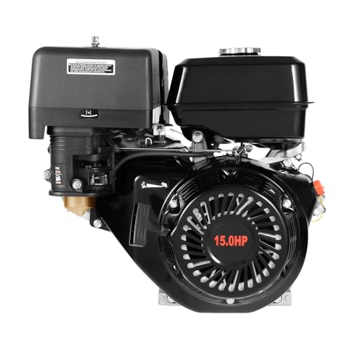 15 PS Benzinmotor 4 Takt Standmotor Kartmotor Seilzugstart | Ölmangelsicherung | Niedriger Kraftstoffverbrauch | Zwangsluftkühlung | 420CCM Hubraum | 9700W Benzin Motor | 25MM Ø Welle (Schwarz) von CHIMHOON