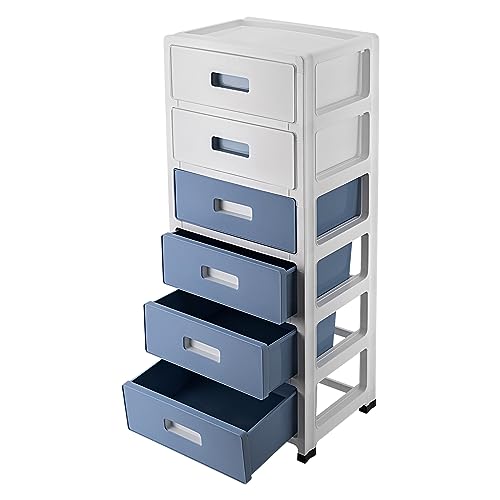 CHIMHOON Schubladenschrank Kunststoff mit Rollen, 6-Stöckiger Rollcontainer mit Schubladen, Rollcontainer mit Schubladen Wagen, Organize Aufbewahrungsbox, für Schlafzimmer, Arbeitszimmer, Büro von CHIMHOON
