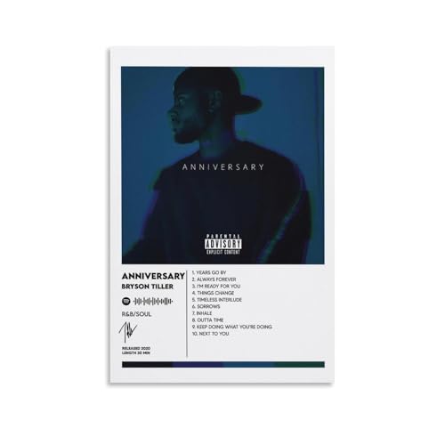 CHIMOSHEJI Bryson Tiller Poster, Musikalbum, Poster, Wandkunst, dekoratives Gemälde, Schlafzimmer, Malerei, Poster, 40 x 60 cm, ungerahmter Stil von CHIMOSHEJI
