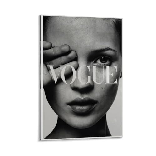 CHIMOSHEJI Kate Moss Poster, modisches Schwarz-Weiß-Poster, Wandkunst, dekoratives Gemälde, Schlafzimmer, Gemälde, Poster, 20 x 30 cm, Rahmenstil von CHIMOSHEJI