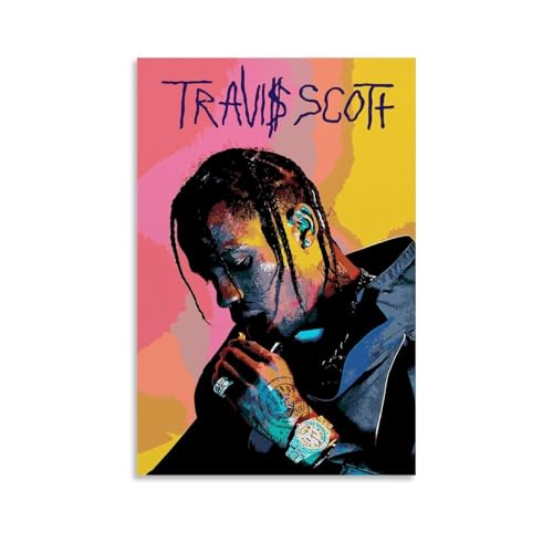 CHIMOSHEJI Travis Poster, Scott Art, Poster, amerikanisches Rap-Poster, Wandkunst, dekoratives Gemälde, Schlafzimmer, Gemälde, Poster, 60 x 90 cm, ungerahmter Stil von CHIMOSHEJI