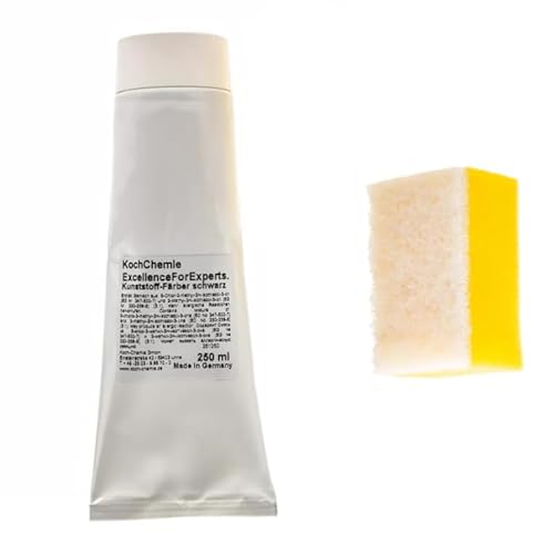 ChimpTools - Koch Chemie Kunststoff Färber schwarz - Kunststoff Schwarz Gummifärber, Gummi Schwarz - Gummipflege Kunststoffpflege 250ml inkl. Applikator für Auto & Haushalt von CHIMP TOOLS PREMIUM CAR CARE PRODUCTS