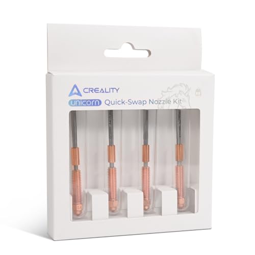 Creality K1C Düsensatz, 4PCS Einhorn Quick-Swap Düse 0.4mm, 0.6mm, 0.8mm High Flow Düsensatz mit Titanlegierung Heat Break, Kupferlegierung und Gehärtetem Stahl für K1C / Ender 3 V3 / Ender 3 V3 Plus von CHINDRAG