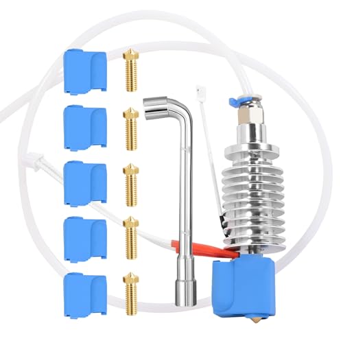 Druckkopf Hot End Kit für Anycubic Kobra Plus/Kobra Max, 3D-Drucker Ersatz-Hot-End-Kit mit Thermistor, Heizpatrone, Heizblock, 5PCS 0,4mm Messingdüse und 5PCS Silikonsocke Druckkopf Hot End Kit für Anycubic Kobra Plus/Kobra Max, 3D-Drucker Ersatz-Hot-End-Kit mit Thermistor, Heizpatrone, Heizblock, 5PCS 0,4mm Messingdüse und 5PCS Silikonsocke von CHINDRAG
