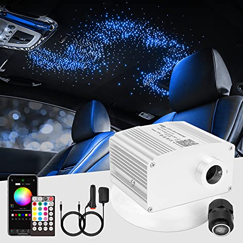 CHINLY Bluetooth 10W RGBW Twinkle LED Fiber Optic Star Deckenleuchten Kit APP/Fernbedienung 400 St¨¹ck (0,5 + 0,75 + 1,0 mm) * 3 m f¨¹r Zuhause/Auto von CHINLY