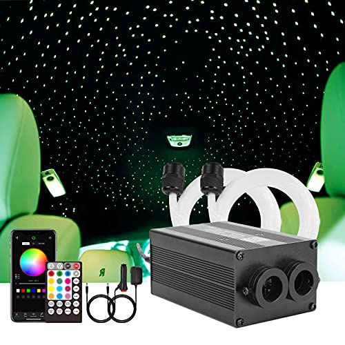 CHINLY Bluetooth 12W RGBW Twinkle LED Glasfaser Stern Deckenleuchten Kit APP/Fernbedienung Gemischt 400pcs * (0.5+0.75+1.0mm) für Zuhause/Auto von CHINLY