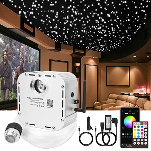 CHINLY Bluetooth 32W RGBW Twinkle LED Fiber Optic Star Deckenleuchten Kit APP/Fernbedienung 1000cs*0.75mm*5m+10 Kristalle für Zuhause/Auto von CHINLY