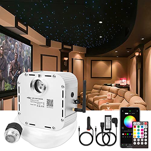 CHINLY Bluetooth 32W RGBW Twinkle LED Glasfaser Stern Deckenleuchten Kit APP/Fernbedienung 800pcs * 0,75mm * 4m + 10 Kristalle für zu Hause/Auto von CHINLY