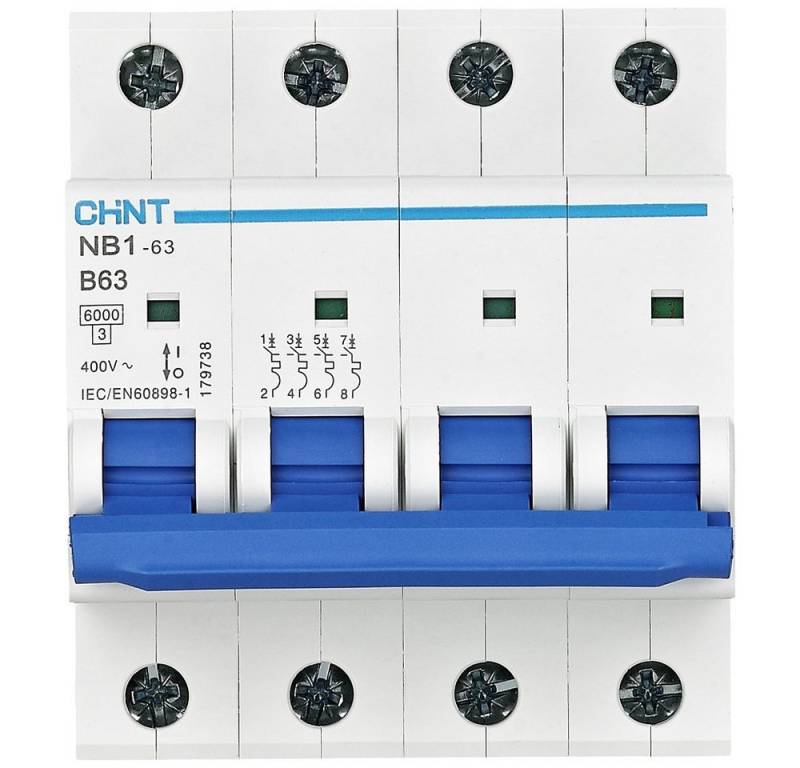 CHINT Schalter Chint 179727 NB1-63 4P B13 6kA DB Leitungsschutzschalter 4polig 13 von CHINT