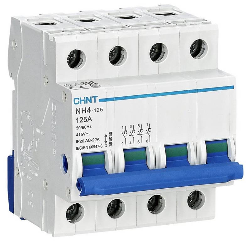 CHINT Verteilerbox Chint 398046 Hauptschalter Blau, Weiß 4polig 32 A 240 V, 415 V 1 von CHINT