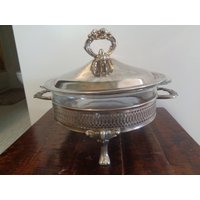 Anker Hocking Fire King Silver Server von CHIOAK