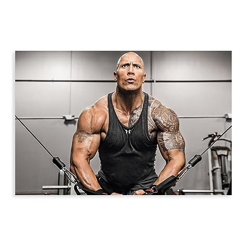 Dwayne Johnson Fitness-Poster auf Leinwand, Schlafzimmer, Dekoration, Sport, Landschaft, Büro, Raumdekoration, Geschenk, ungerahmt, 50 x 75 cm von CHIPEL