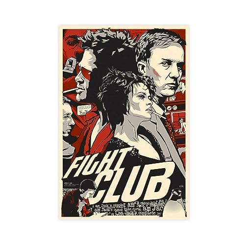 Fight Club Filmposter auf Leinwand, Schlafzimmer, Dekoration, Sport, Landschaft, Büro, Raumdekoration, Geschenk, ungerahmt, 60 x 90 cm von CHIPEL