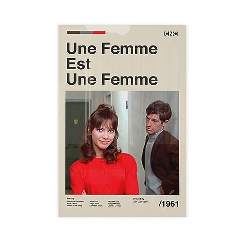 Filmposter – Une Femme Est Une Femme Leinwand Poster Wandkunst Dekor Druck Bild Gemälde für Wohnzimmer Schlafzimmer Dekoration ungerahmt 60 x 90 cm von CHIPEL