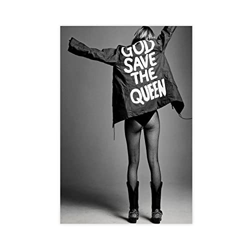 Kate Moss God Save The Queen Poster Leinwand Poster Wandkunst Dekor Druck Bild Gemälde für Wohnzimmer Schlafzimmer Dekoration ungerahmt 30 x 45 cm von CHIPEL