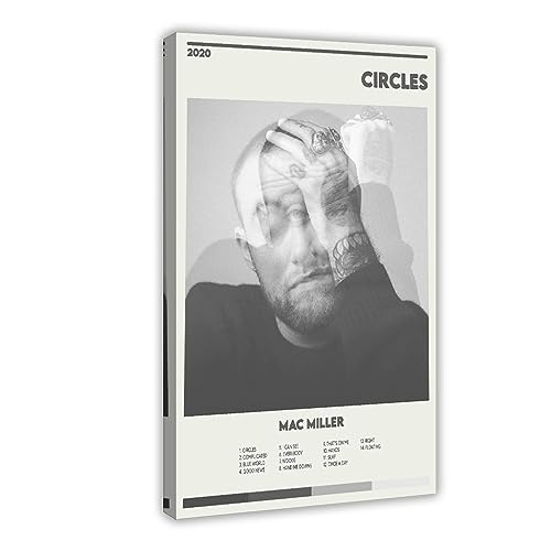 Mac Miller Circles – Retro-Musikalbum, Poster, Leinwand, Poster, Schlafzimmer, Dekoration, Sport, Landschaft, Büro, Raumdekoration, Geschenk, Rahmen-Stil, 30 x 45 cm von CHIPEL