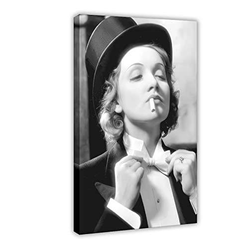 Marlene Dietrich Monochrom-Foto-Leinwand, Poster, Schlafzimmer, Dekoration, Sport, Landschaft, Büro, Raumdekoration, Geschenk, Rahmen-Stil, 20 x 30 cm von CHIPEL