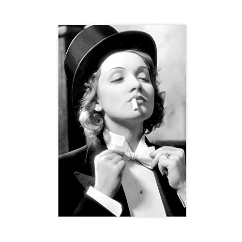 Marlene Dietrich Monochromes Foto-Leinwand-Poster Schlafzimmer Dekor Sport Landschaft Büro Zimmer Dekor Geschenk ungerahmt 30 x 45 cm von CHIPEL