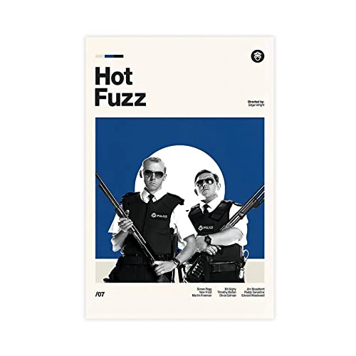 Modernes Retro-Filmposter Hot Fuzz (1) Leinwand-Poster, Wandkunst, Dekordruck, Bild, Gemälde für Wohnzimmer, Schlafzimmer, Dekoration, ungerahmt, 40 x 60 cm von CHIPEL