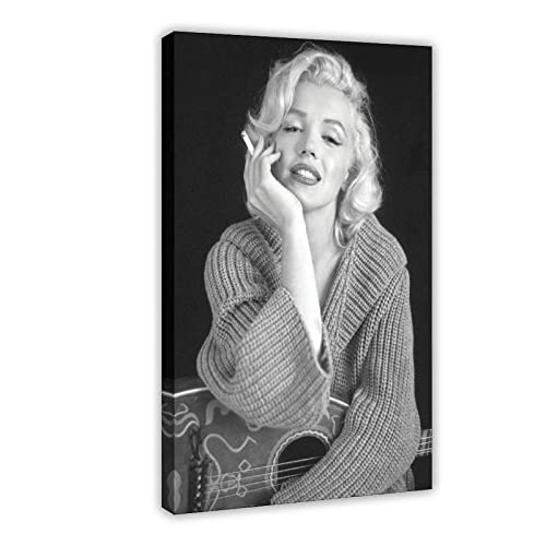 Schwarz-weißes Marilyn Monroe Poster Leinwand Poster Schlafzimmer Dekor Sport Landschaft Büro Zimmer Dekor Geschenk Rahmenstil 60 x 90 cm von CHIPEL